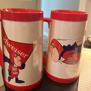 Vintage 1970's Budweiser Thermal Mugs